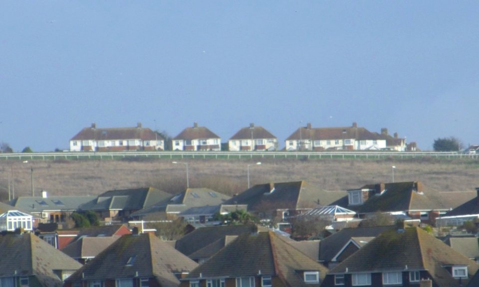 Housing at Hillview Road, Woodingdean (December 2013, seen from Whitehawk Hill)
