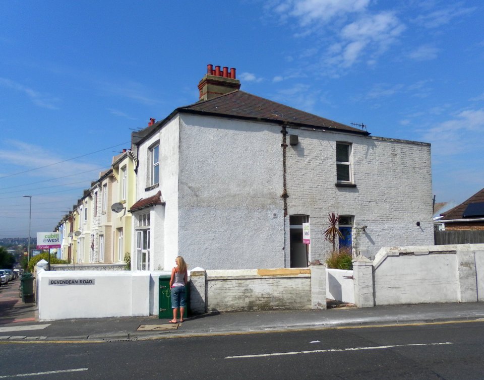 Housing at junction of Bevendean Road and Bear Road, Brighton (August 2013)