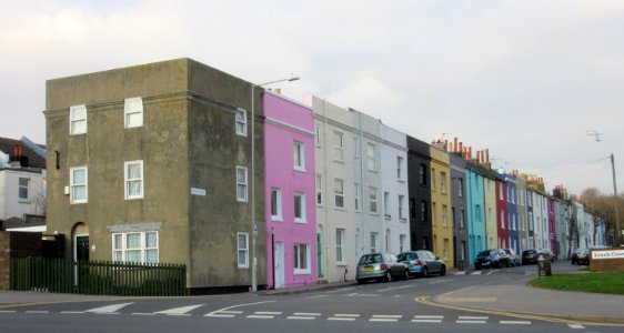 Housing on West side of Park Street, Queen's Park, Brighton (December 2016)