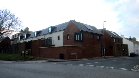 Housing on the site of St Benedict's Chapel (Grace and Compassion Benedictines), Bristol Gardens, Kemptown, Brighton (December 2016)