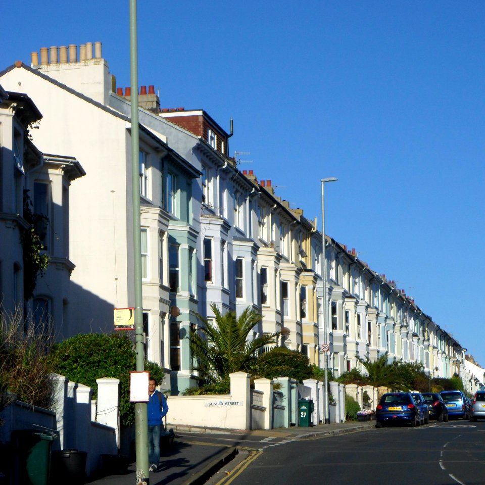 Housing on West side of Queen's Park Road, Brighton (January 2014)