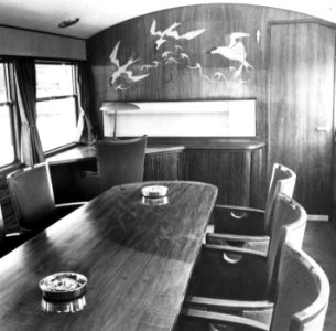 HUA-152309-Interieur van de salon van het directierijtuig NS 20 Kameel van de NS