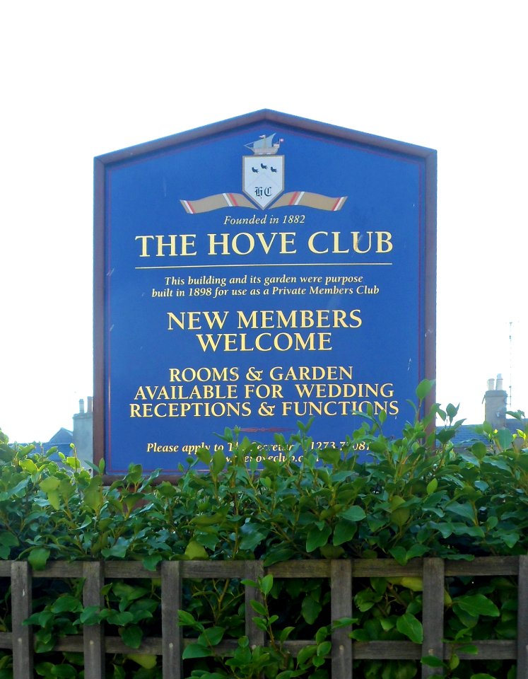 Hove Club, 28 Fourth Avenue, Hove (September 2013) (Sign)