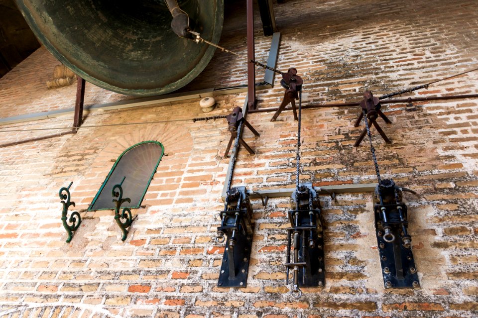How to ring the bells with electric motors Giralda Seville Spain