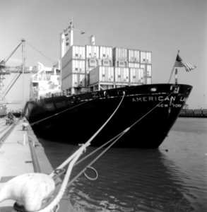 HUA-171575-Afbeelding van een containerschip in de Prinses Margriethaven te Rotterdam