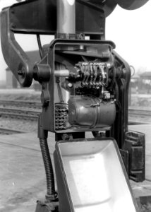 HUA-171443-Afbeelding van een AHOB-steller van de N.S. te Horst-Sevenum. N.B. De foto maakt deel uit van een serie foto's met technische installaties van het seinwezen
