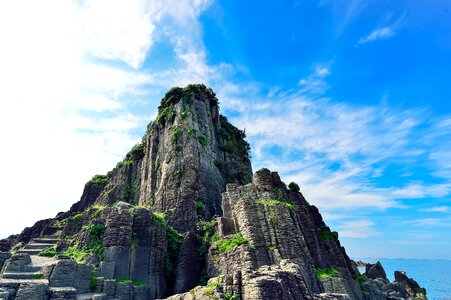 In the early summer blue sky sea