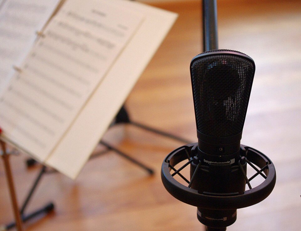 Recording audio music studio