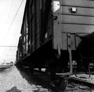 HUA-159895-Afbeelding van goederenwagens op het emplacement van de N.S. te Roosendaal