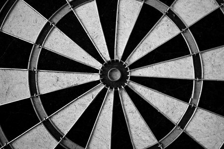 Black and white darts dartboard