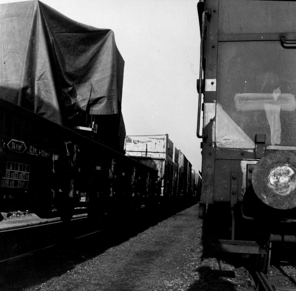 HUA-159891-Afbeelding van goederenwagens op het emplacement van de NS te Roosendaal