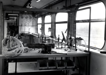 HUA-168276-Interieur van de Perslucht Expres Europa tentoonstellingstrein van Machinefabriek Grasso electrisch treinstel nr 619 mat 1936 van de NS te s Hertogenb