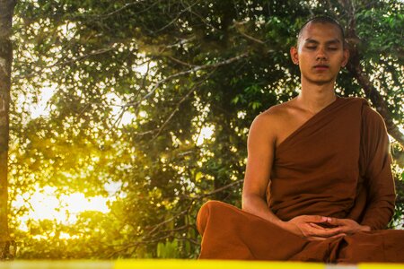 Meditating monk buddhism meditation