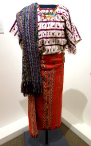 Huipil, skirt, and shawl, Tz'utujil Maya, Santiago Atitlan, view 1, mid 20th century, cotton, silk, and synthetic