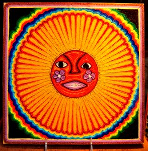 Huichol string art sun photo