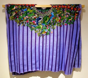 Huipil, Tz'utujil Maya, Santiago Atitlan, view 1, late 20th century, cotton, silk, acrylic, synthetic and metal thread - Textile Museum of Canada - DSC01409