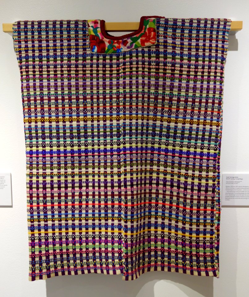 Huipil, Tz'utujil Maya, Santiago Atitlan, mid 20th century, cotton and synthetic - Textile Museum of Canada - DSC01223