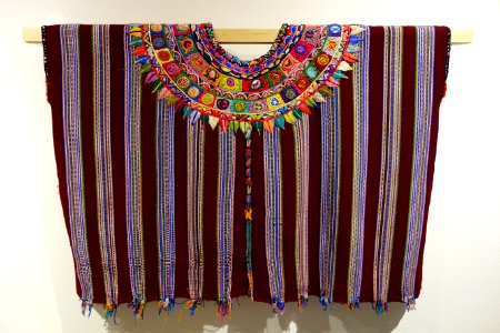 Huipil, Kaqchikel Maya, Patzun, view 1, late 20th to early 21st century, cotton and synthetic - Textile Museum of Canada - DSC01428