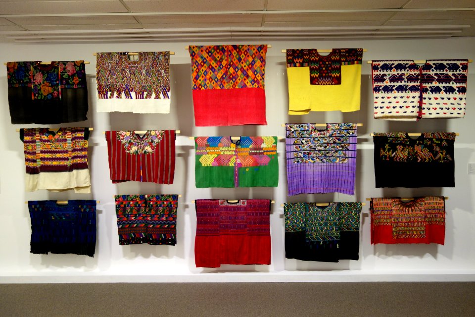 Huipils from a variety of Maya peoples, mid to late 20th century, cotton, synthetic material - Textile Museum of Canada - DSC01074