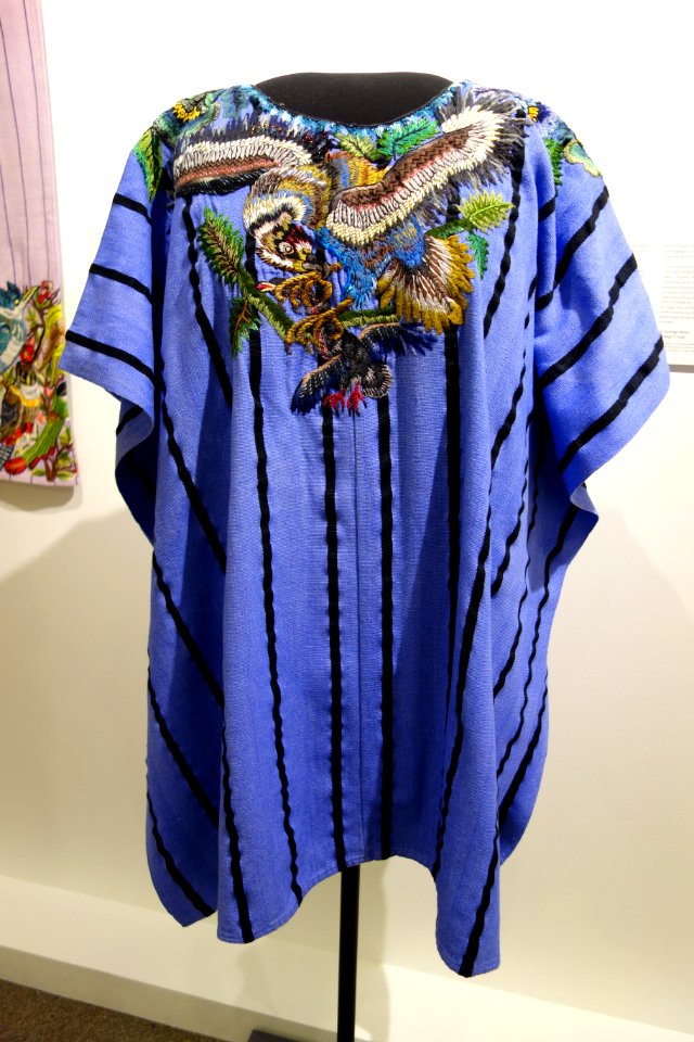 Huipil, Tz'utujil Maya, Santiago Atitlan, 1999, cotton, acrylic, metallic thread - Textile Museum of Canada - DSC01238