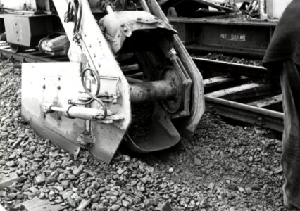 HUA-169670-Detail van de hormachine van de NS tijdens onderhoudswerkzaamheden aan de spoorlijn te Heerhugowaard