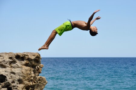 Swimming male teen photo