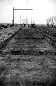 HUA-165747-Afbeelding van de werkzaamheden ten behoeve van de baanverzwaring nabij Duivendrecht