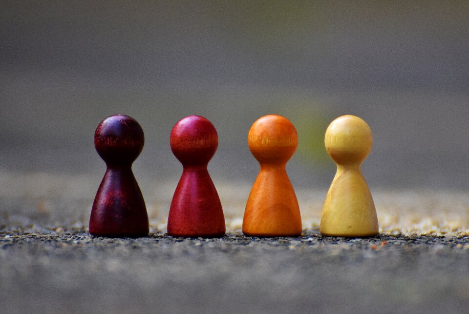 Colorful placed team
