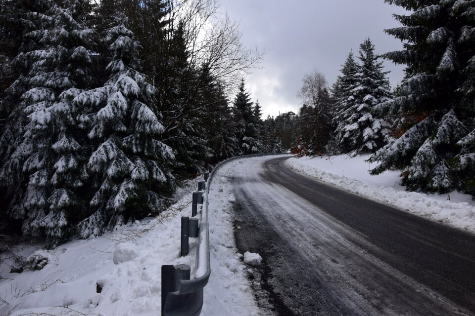 Mountain road landscape cloudy