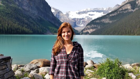 Tourist mountain woman
