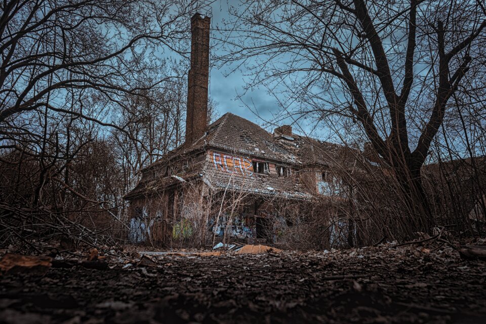 Uninhabited gloomy broken