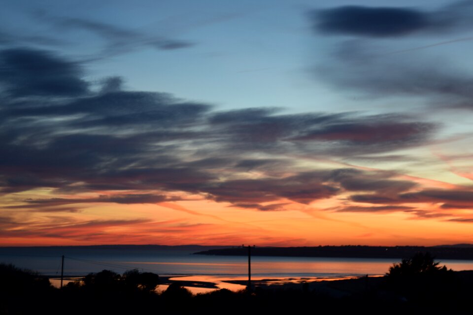 Water sunset clouds