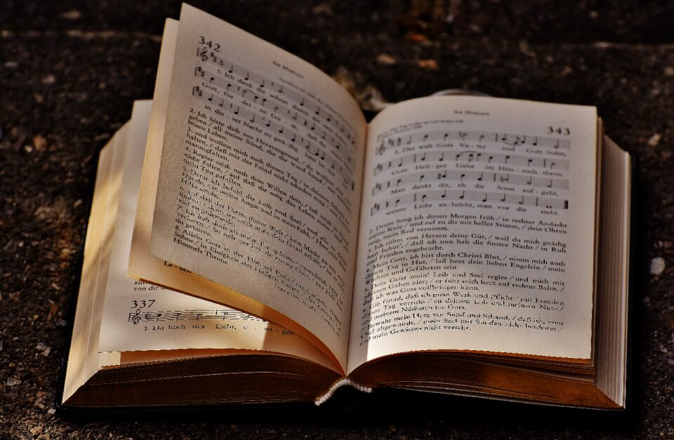 Pitched book pages paper