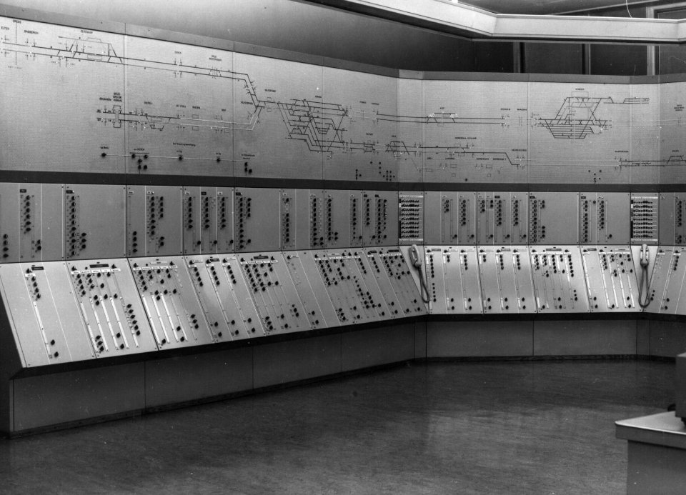 HUA-159776-Interieur van de Centrale Schakelpost (Csp) van de N.S. te Utrecht