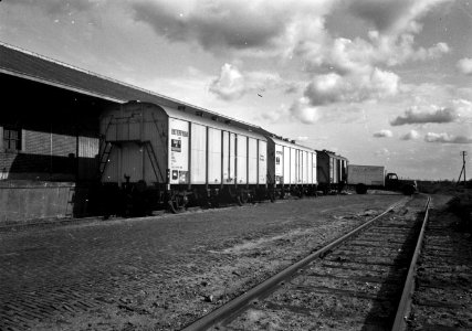 HUA-167270-Afbeelding van enkele koelwagens van Interfrigo bij de goederenloods op de laad- en losplaats van het N.S.-station Rodenrijs. N.B. De stationsnaam Rodenrijs is in 1965 gewijzigd in Berkel en Rodenrijs