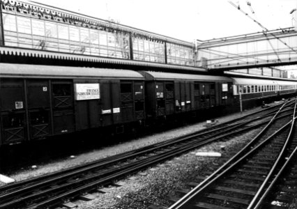 HUA-157067-Afbeelding van een fietsslaaptrein op het N.S.-station 's-Hertogenbosch te 's-Hertogenbosch