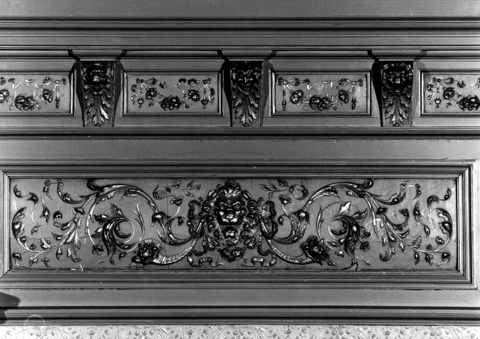 HUA-156759-Afbeelding van een muurreliëf in de wachtkamer van het Koninklijk paviljoen van het N.S.-station Den Haag H.S. te Den Haag