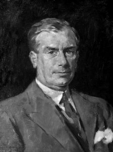 HUA-163800-Afbeelding van een geschilderd portret van dr. ir. F. Q. den Hollander, president-directeur van de N.S. van 1947 tot 1958
