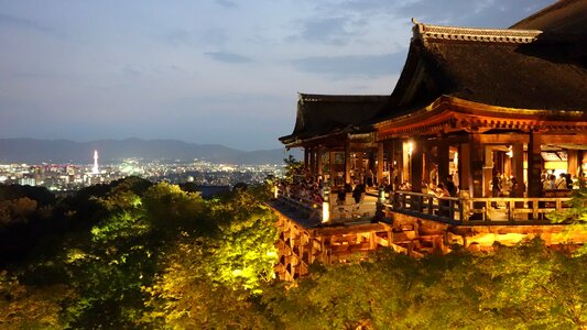 Kyoto kiyomizu-dera temple night view photo