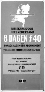 HUA-167101-Afbeelding van een affiche van de NS voor een 8 daags abonnement kriskras door heel Nederland 