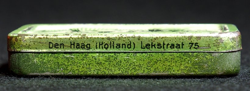 Hollandsche Duitsche Automaten-Maatschappij blikje met afbeelding van boertje en boerinnetje, foto8