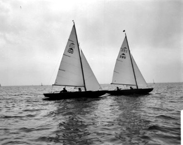 Holldandweek op IJsselmeer bij Muiden De Internationale Flying Dutchman klasse , Bestanddeelnr 915-4137