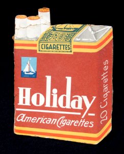 Holiday cigarettes cardboard counter advertisment photo