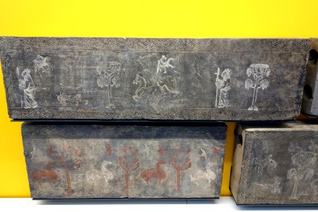 Hollow-brick tomb tiles, view 03, China, Luoyang, Henan Province, Eastern Han Dynasty, 25-220 AD, earthenware - Royal Ontario Museum - DSC03559