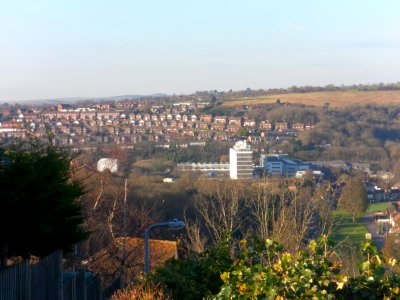Hollingdean seen from Dawlish Close, Meadowview (December 2012)