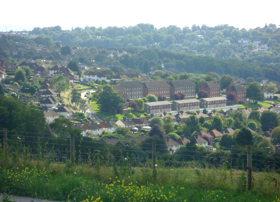 Hollingbury Estate seen from Old Boat Corner, Hollingbury, Brighton (August 2014) (2)