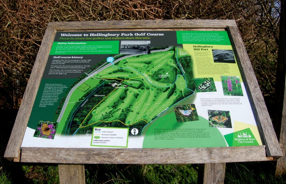 Hollingbury Park Golf Course, Hollingbury Hill, Brighton (February 2020) (Information Sign)