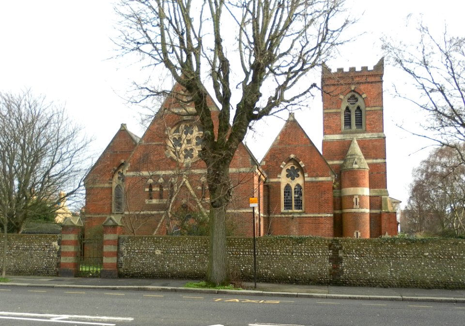 Holy Trinity Church, Blatchington Road, Hove (from West) (December 2012)