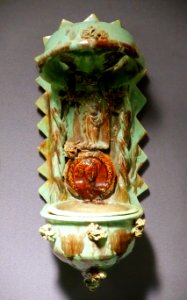 Holy water container, Austria, Tyrol, 1600s, ceramic - Museum of Anthropology, University of British Columbia - DSC09057