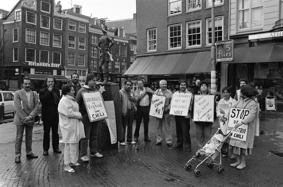 Hongerstaking Chilenen uit solidariteit met staking in Chili, Bestanddeelnr 933-7332